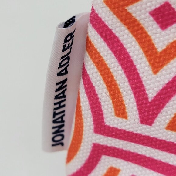 🧡 Clinique x Jonathan Adler Orange & Pink Geometric Mod Makeup Bag – 9.5" Wide - Picture 2 of 8